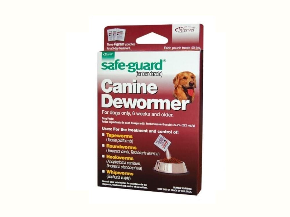 Safeguard Large Dog Wormer (3 pouches treat 120 lbs) Tyrone Milling Inc.